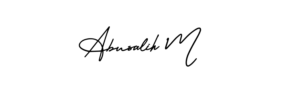 Create a beautiful signature design for name Abusalih M. With this signature (AmerikaSignatureDemo-Regular) fonts, you can make a handwritten signature for free. Abusalih M signature style 3 images and pictures png